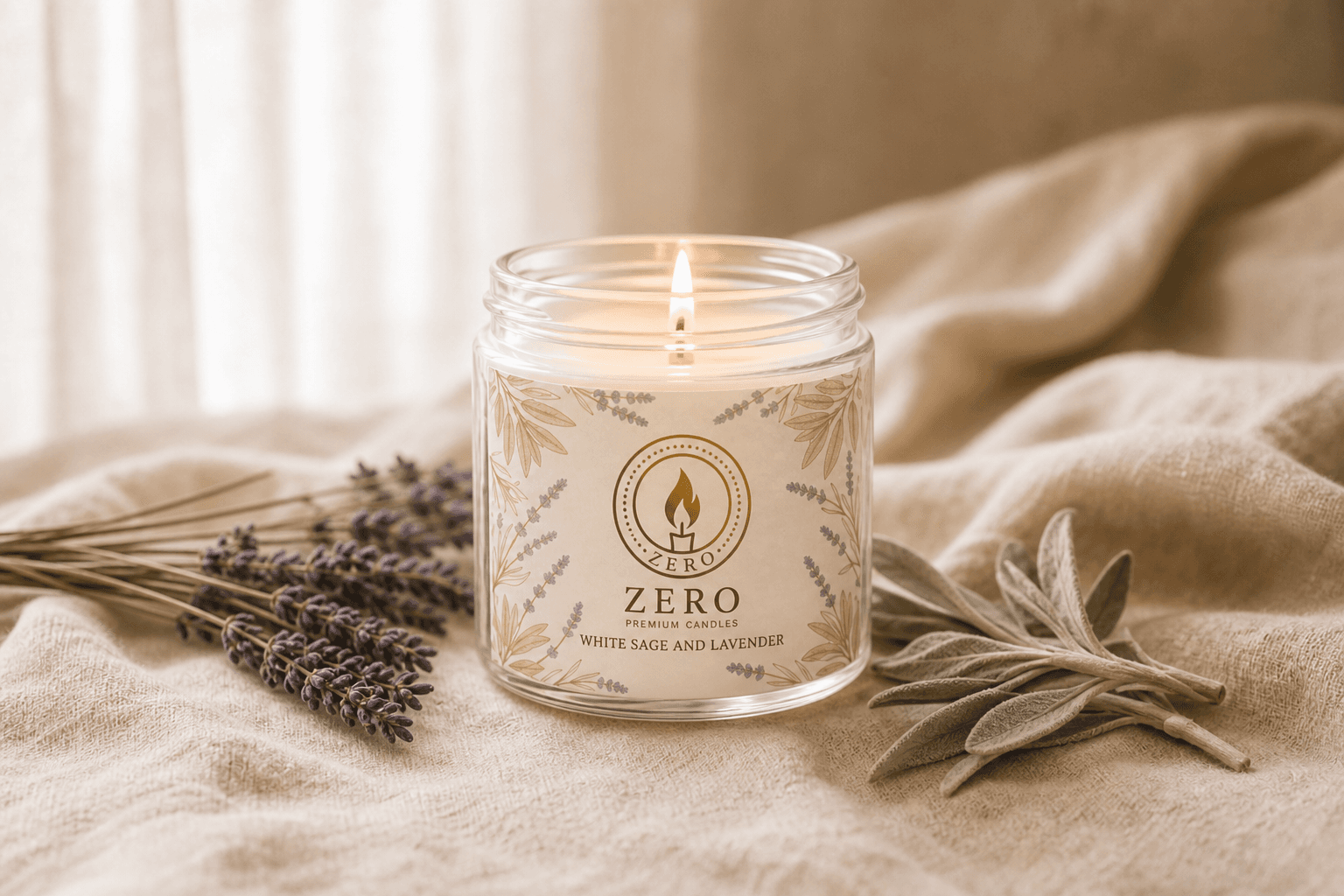 Zero candle in a premium home setting